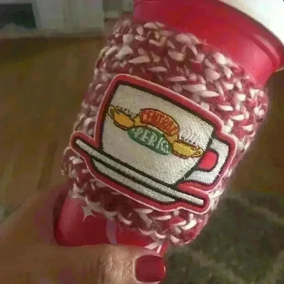 Handmade Coffee Cozy with a friends patch! - Picture 2 of 2